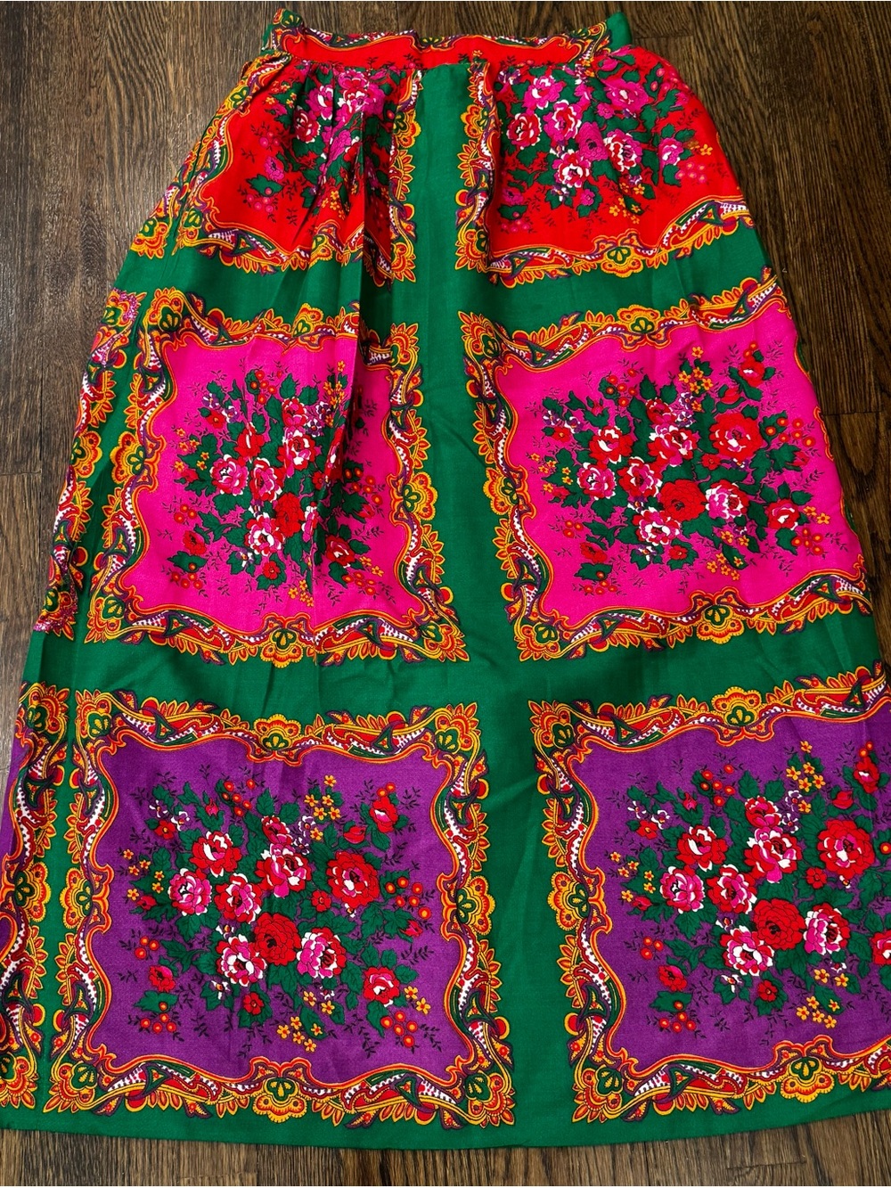 VTG Lord & Taylor Floral Pleated Maxi Skirt Women's Sz S/M Flaws - Picture 6 of 8